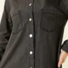 Double Pocket Metal Button Shirt Anthracite al por mayor shirt view 4 - Hicabistan fábrica Turquía