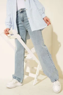 Double Pocket Palazzo Denim Pants