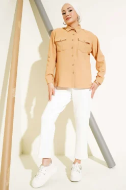 Alternative view of Double Pocket Wooden Button Shirt