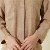 Double-Breasted Pocket Hidden Button Shirt Beige en gros shirt view 4 - Hicabistan usine Turquie