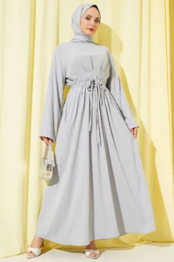 Double Strap Belted Dress Grey