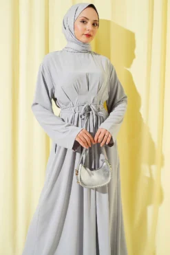 Alternative view of Double Strap Belted Dress Grey