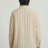 Double Striped Shirt Beige wholesale shirt view 3 - Hicabistan Turkey factory