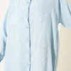 Striped Oversized Hella Shirt Baby Blue en gros shirt view 4 - Hicabistan usine Turquie