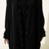 Pearl Embellished Butterfly Cape Dress Black groothandel dress view 4 - Hicabistan Turkije fabriek