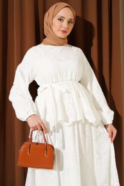 Alternative Ansicht von Lace Trim Skirt Two-Piece Set White