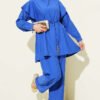 Belted Ruffled Shoulder Two-Piece Set