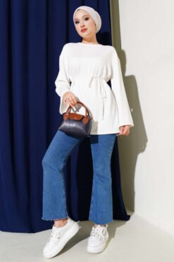 Vista alternativa di Spanish Sleeve Lace-Up Tunic Ecru