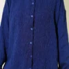 Oversized Sequin Stitch Shirt Navy Blue بالجملة shirt view 4 - Hicabistan مصنع تركيا