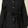 Textured Line Embossed Stone Button Shirt Black al por mayor shirt view 4 - Hicabistan fábrica Turquía