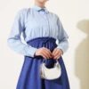 Striped Shirt Dress wholesale dress view 2 - Hicabistan Turkey factory