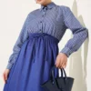 Striped Shirt Dress wholesale dress view 2 - Hicabistan Turkey factory