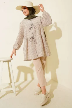 Alternative view of Striped Double Tie Front Shirt