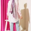 Jacquard Fringed Detail Shirt Pink Großhandel shirt view 3 - Hicabistan Türkei Fabrik