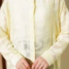 Jacquard Fringed Detail Shirt Yellow all'ingrosso shirt view 4 - Hicabistan fabbrica Turchia