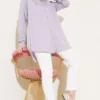 Wrinkled Striped Shirt Stone en gros shirt view 2 - Hicabistan usine Turquie