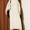 Twisted Knit Dress Stone en gros dress - Hicabistan usine Turquie