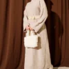 Textured Knit Dress Beige groothandel dress - Hicabistan Turkije fabriek