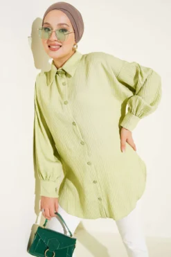 Embossed Striped Basic Shirt all'ingrosso shirt - Hicabistan fabbrica Turchia