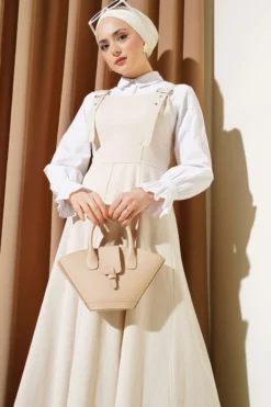Alternative view of Thick Strap Gabardine Dress Beige