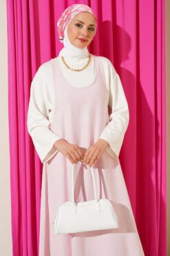 منظر بديل لـ Thick Strap Tencel Dress Pink