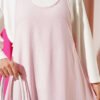 Thick Strap Tencel Dress Pink wholesale dress view 4 - Hicabistan Turkey factory