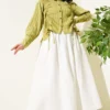 Heart Buttoned Front Gathered Short Shirt wholesale shirt view 2 - Hicabistan Turkey factory