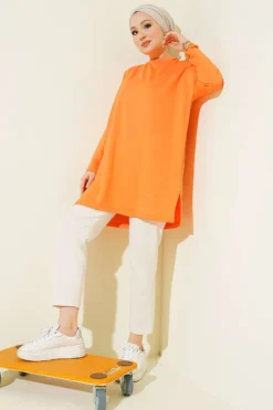 Vista alternativa de Heart Detail Basic Tunic Orange