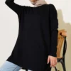 Heart Detail Basic Tunic Black