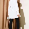 Shirt with Heart Buckle Belt White wholesale shirt view 3 - Hicabistan Turkey factory