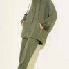 Hoodie with Pocket Zippered Two-Piece Set Khaki en gros clothing set - Hicabistan usine Turquie