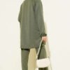 Hoodie with Pocket Zippered Two-Piece Set Khaki en gros clothing set view 3 - Hicabistan usine Turquie