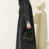 Hooded Long Buttoned Denim Dress wholesale dress view 3 - Hicabistan Turkey factory