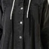 Hooded Long Buttoned Denim Dress wholesale dress view 4 - Hicabistan Turkey factory