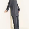 Hooded Ribbon Detail Lounge Set