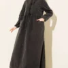 Hooded Half-Zip Denim Dress en gros dress - Hicabistan usine Turquie