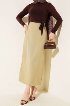 Closed Split Pencil Skirt en gros skirt - Hicabistan usine Turquie