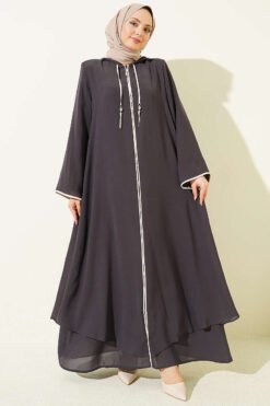 Hooded Zip-Up Abaya