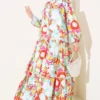Mixed Pattern Half Buttoned Viscose Dress Mint wholesale dress - Hicabistan Turkey factory