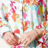 Mixed Pattern Half Buttoned Viscose Dress Mint wholesale dress view 4 - Hicabistan Turkey factory
