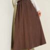 Cargo Pocket Detailed Tencel Skirt Brown