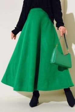 Coat Flared Skirt Green