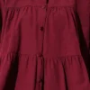 Tiered Drawstring Shirt Burgundy all'ingrosso shirt view 4 - Hicabistan fabbrica Turchia