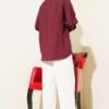 Butterfly Lace Detail Shirt Burgundy wholesale shirt view 3 - Hicabistan Turkey factory