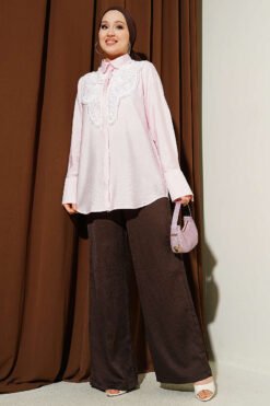 Alternatieve weergave van Butterfly Lace Detail Shirt Pink