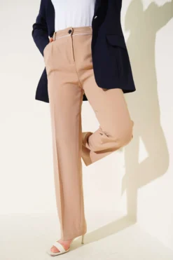 Belted Fabric Trousers