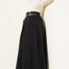 Belted Button Skirt Black wholesale skirt view 2 - Hicabistan Turkey factory