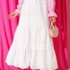 Belted Ruffled Skirt White