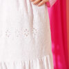 Belted Ruffled Skirt White all'ingrosso skirt view 4 - Hicabistan fabbrica Turchia