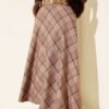 Belted Pocket Checkered Skirt